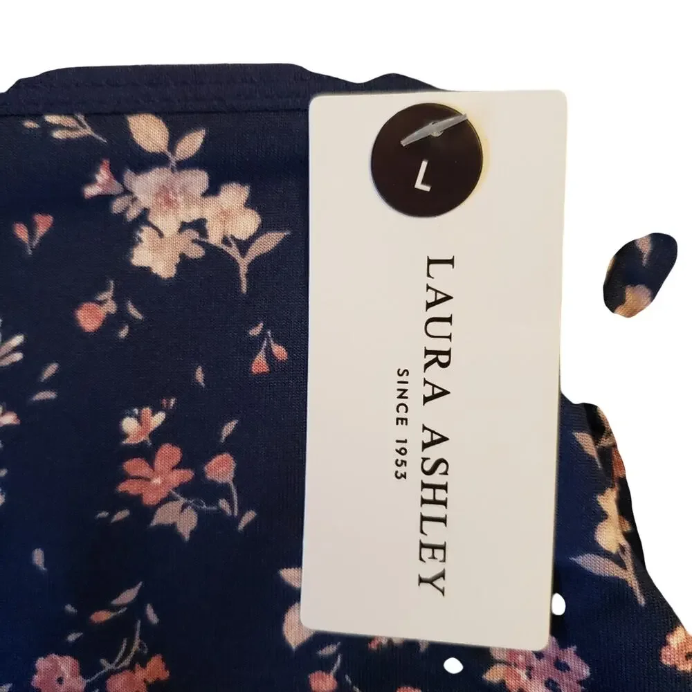 New Laura‎ Ashley 5 pk floral pink& blue briefs L